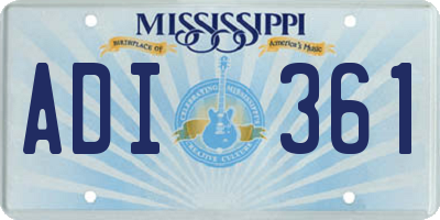 MS license plate ADI361