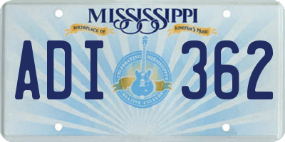 MS license plate ADI362