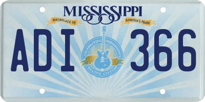 MS license plate ADI366