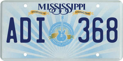 MS license plate ADI368