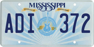 MS license plate ADI372