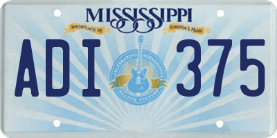 MS license plate ADI375