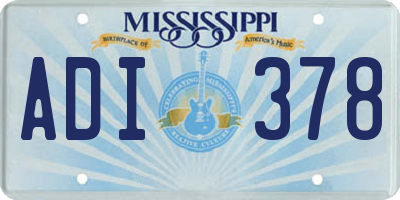 MS license plate ADI378