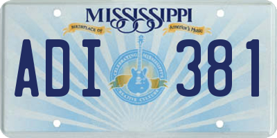 MS license plate ADI381