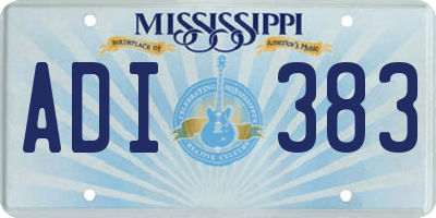 MS license plate ADI383