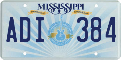 MS license plate ADI384