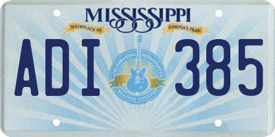 MS license plate ADI385