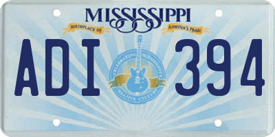 MS license plate ADI394