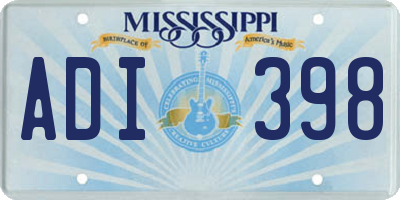 MS license plate ADI398