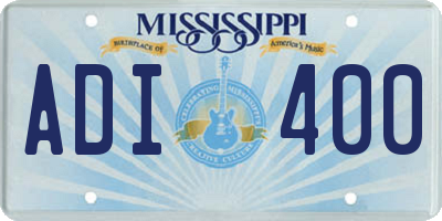 MS license plate ADI400