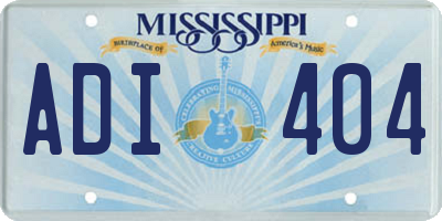 MS license plate ADI404