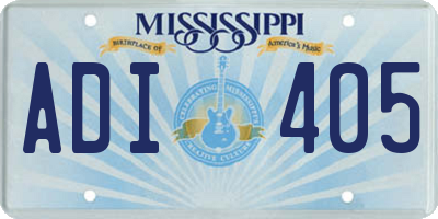 MS license plate ADI405