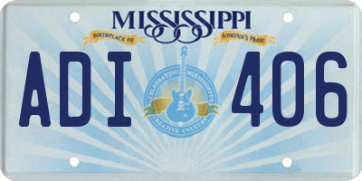 MS license plate ADI406