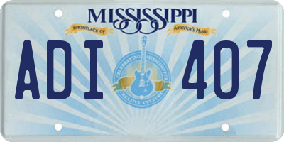 MS license plate ADI407