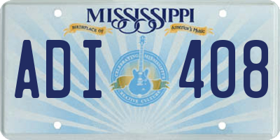 MS license plate ADI408