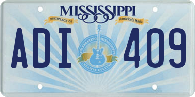 MS license plate ADI409
