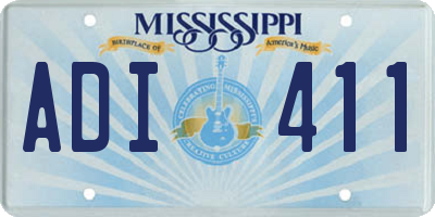 MS license plate ADI411