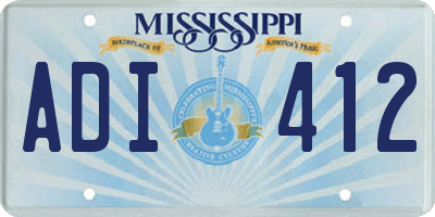 MS license plate ADI412