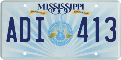 MS license plate ADI413