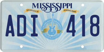 MS license plate ADI418