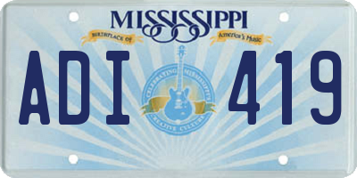 MS license plate ADI419