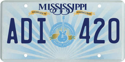 MS license plate ADI420