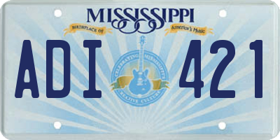 MS license plate ADI421