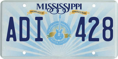MS license plate ADI428