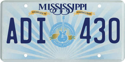 MS license plate ADI430