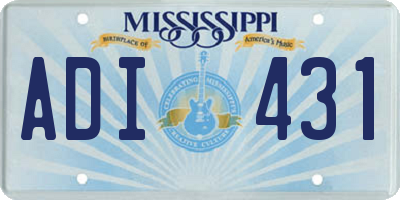 MS license plate ADI431