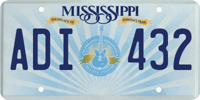 MS license plate ADI432