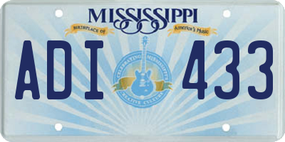 MS license plate ADI433