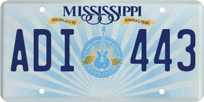 MS license plate ADI443