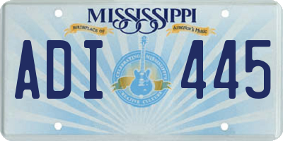 MS license plate ADI445