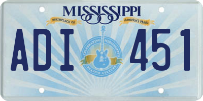 MS license plate ADI451