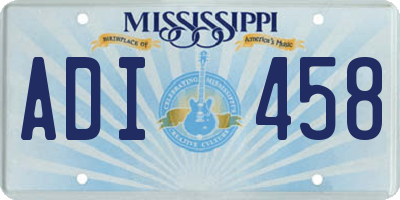 MS license plate ADI458