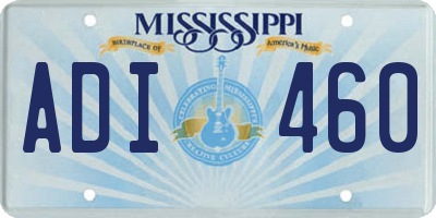 MS license plate ADI460