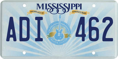 MS license plate ADI462