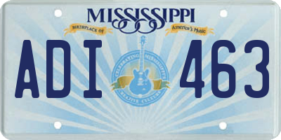 MS license plate ADI463