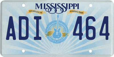 MS license plate ADI464