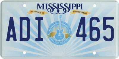 MS license plate ADI465