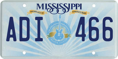 MS license plate ADI466