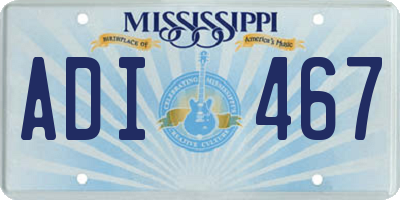 MS license plate ADI467