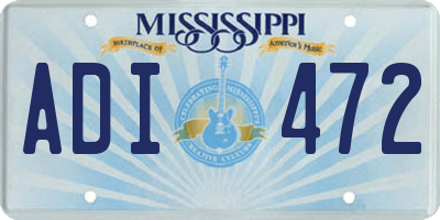 MS license plate ADI472