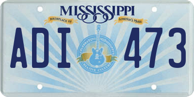 MS license plate ADI473