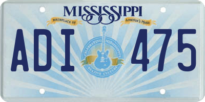 MS license plate ADI475