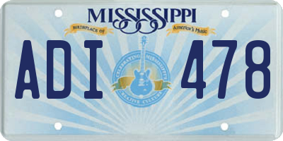 MS license plate ADI478