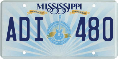 MS license plate ADI480