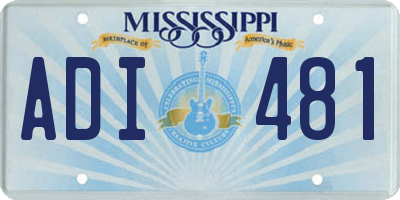 MS license plate ADI481