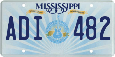 MS license plate ADI482